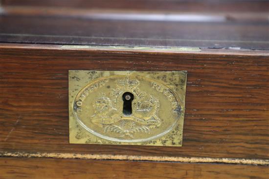 A Regency brass bound rosewood writing slope, with Thompsons Patent lock